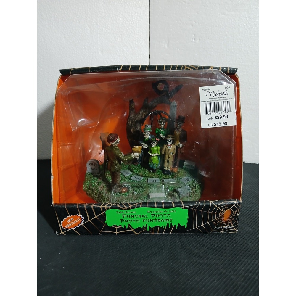 Lemax Spooky Town Funeral Photo Halloween Village Retired